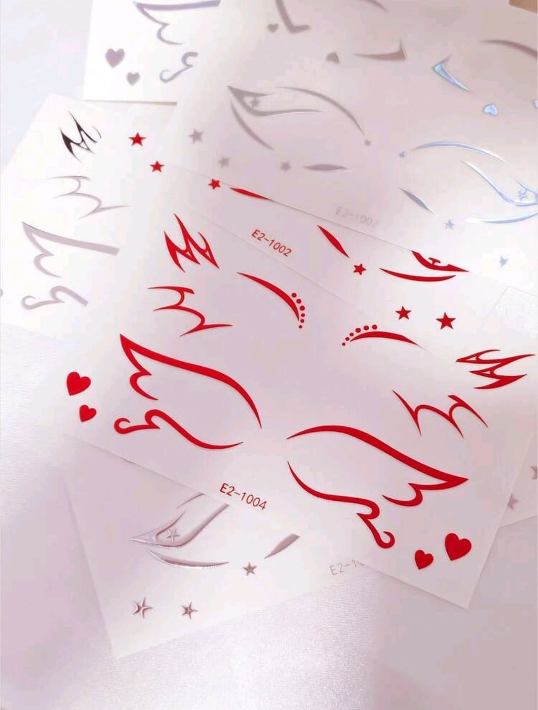 3D Eye Liner Stickers | Red , Silver & Holographic