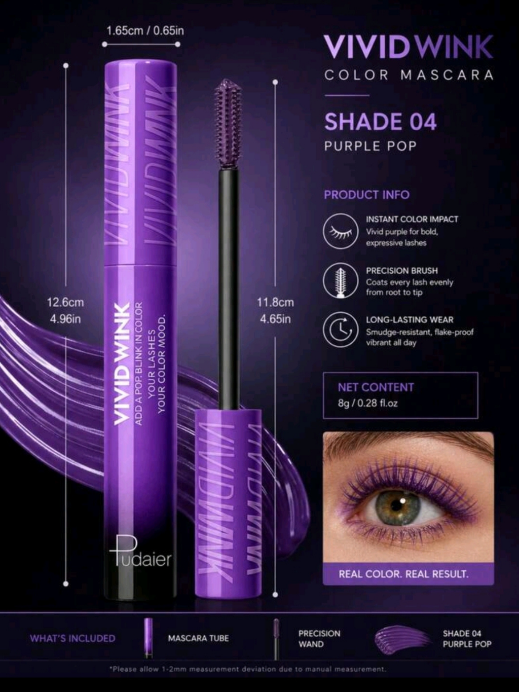 PUDAIER Color Mascara & Eyelash Curler Set