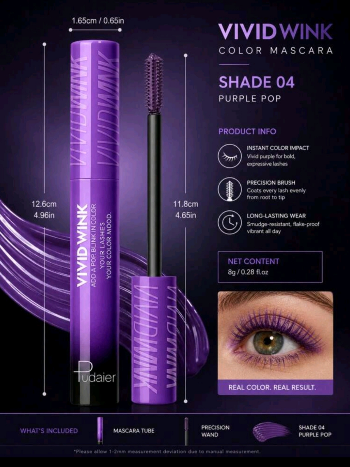 PUDAIER Color Mascara & Eyelash Curler Set