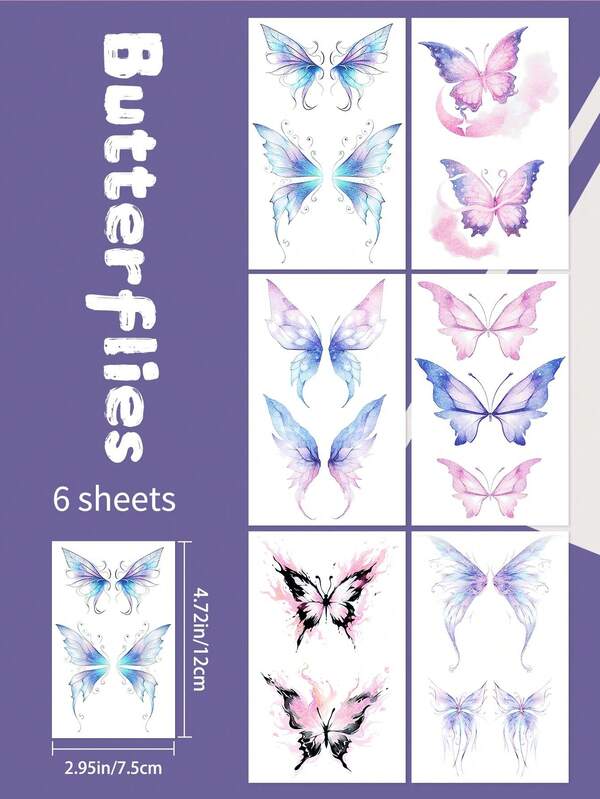 Butterfly Glitter Canthus Temporary Tattoos