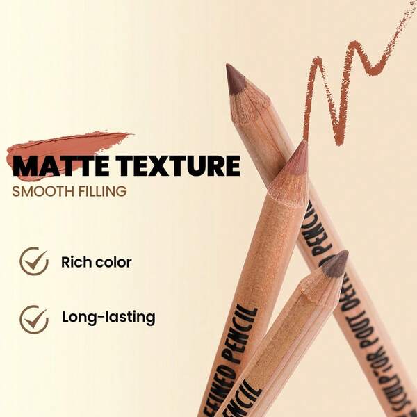 PUDAIER Flush D Crush Lip Liner Set | 6PCS Waterproof Matte Lip Liner Pencils