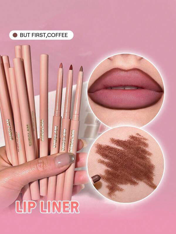 Shein - SHEGLAM So Lippy Lip Liner-Creamy Matte Lip Liner Pencil |Coffe