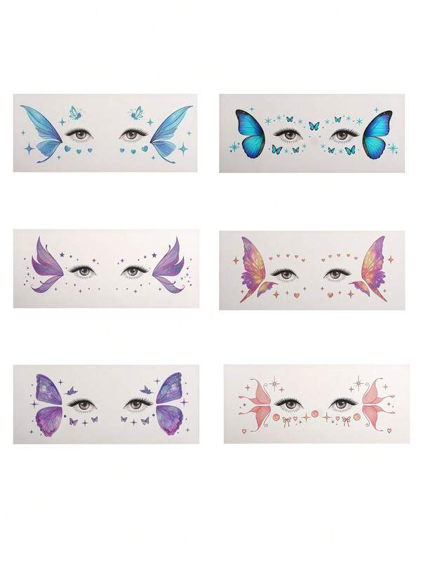 Glitter Butterfly Face Tattoos