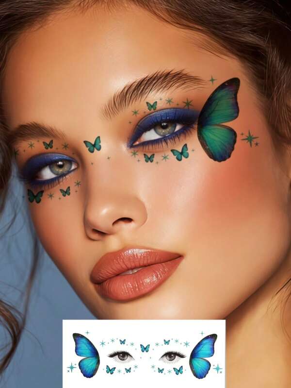 Glitter Butterfly Face Tattoos