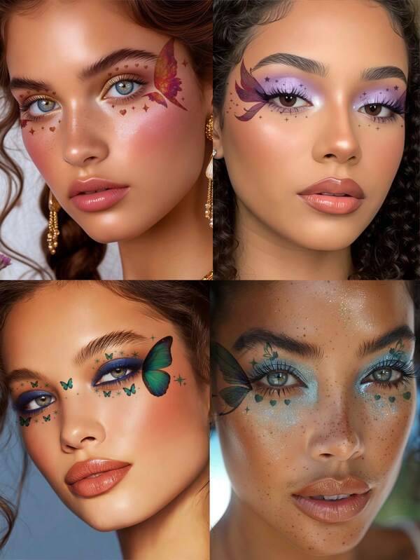 Glitter Butterfly Face Tattoos