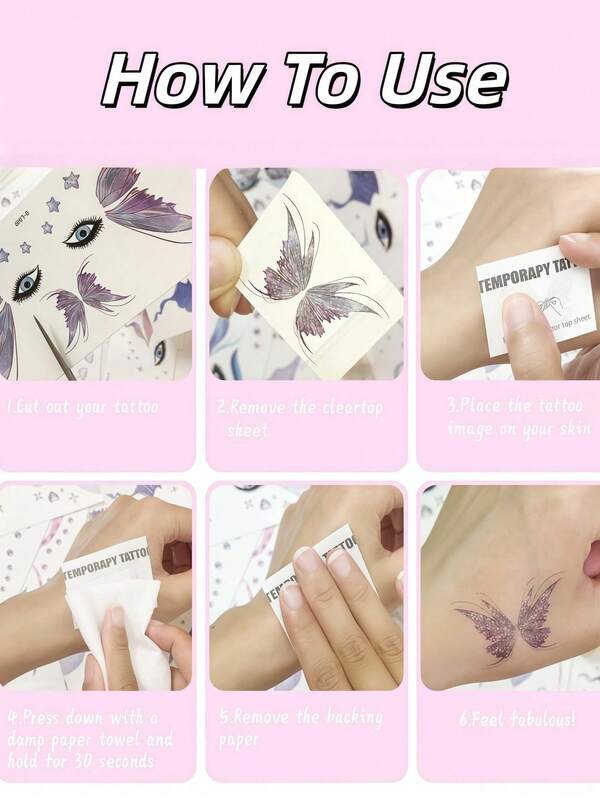 Glitter Butterfly Face Tattoos