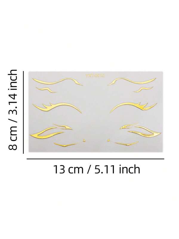 3 Sheets Metallic Gold Eyeliner Stickers | Waterproof Eye Makeup Decals