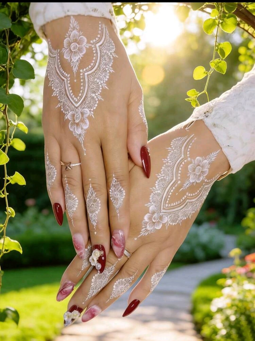 White Henna Temporary Tattoo Stickers