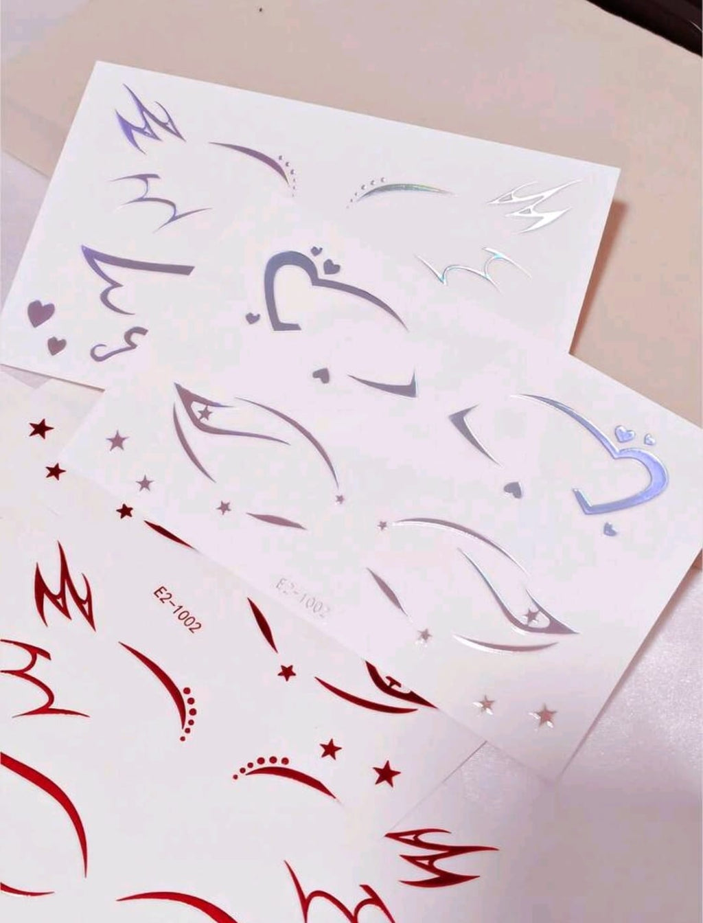 3D Eye Liner Stickers | Red , Silver & Holographic