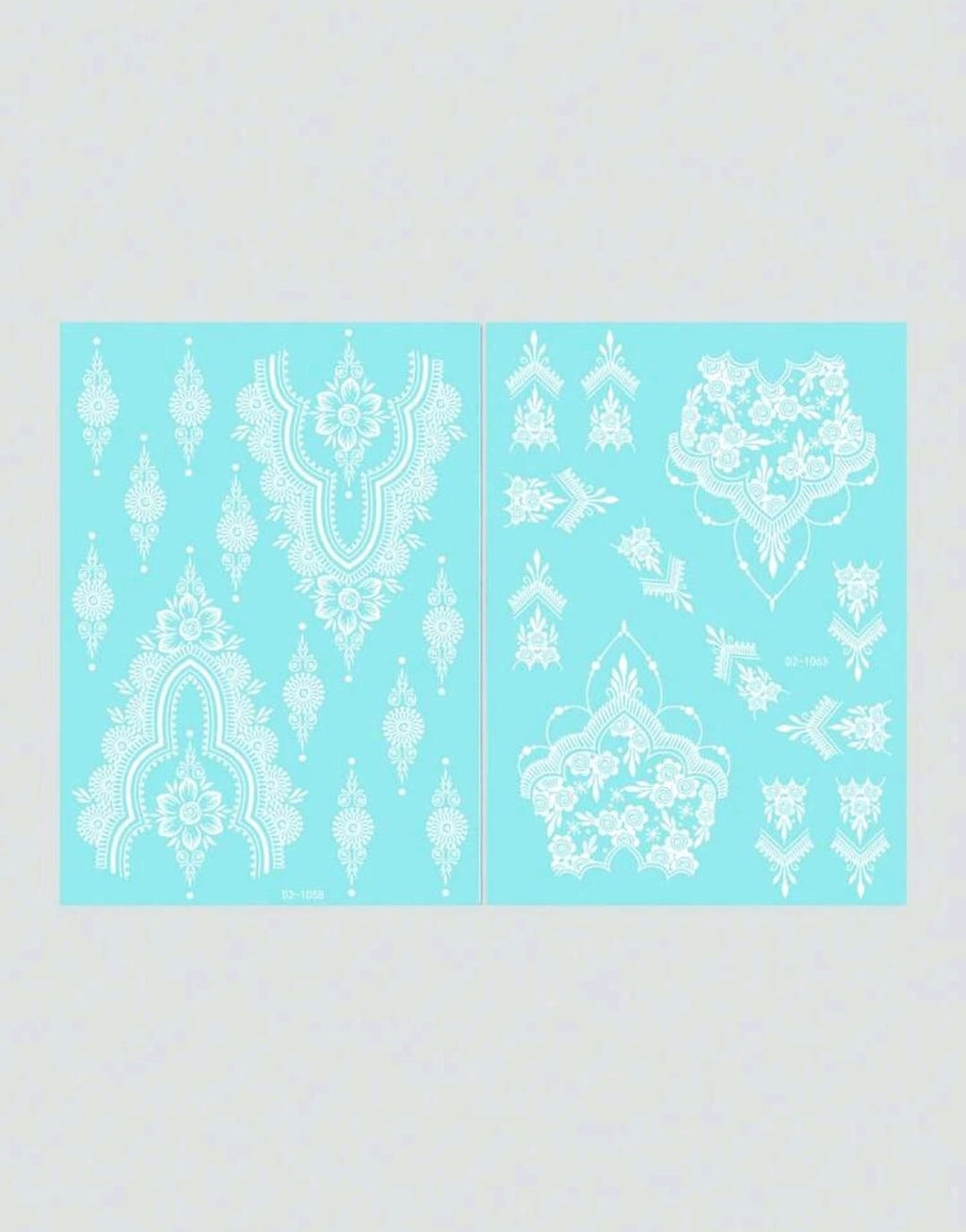 White Henna Temporary Tattoo Stickers