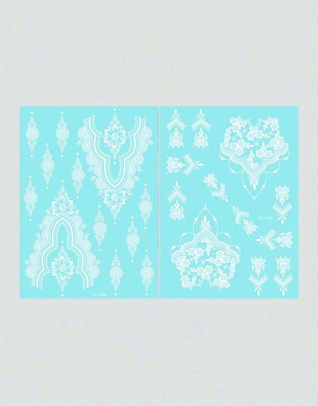 White Henna Temporary Tattoo Stickers