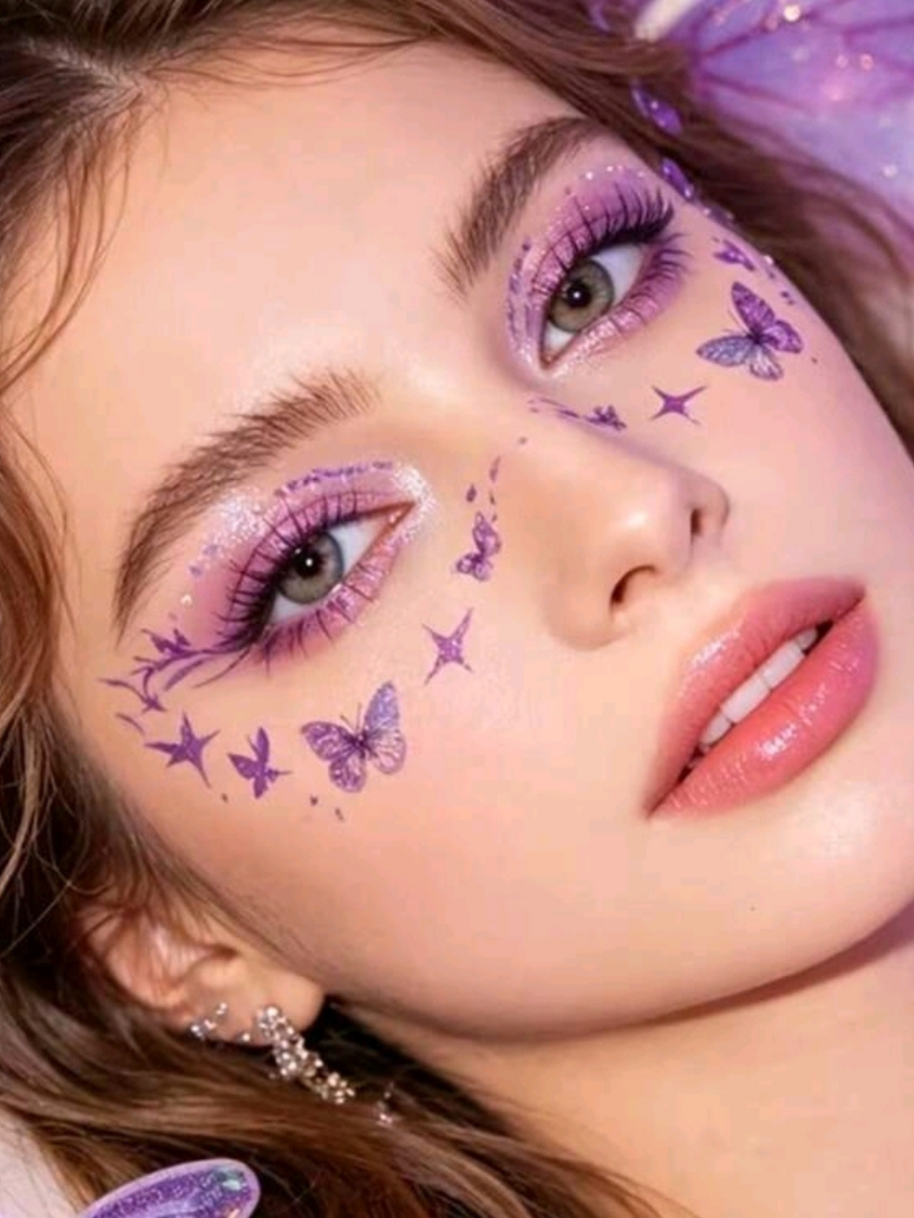 Glitter Butterfly Temporary Face Tattoo Stickers | Sparkling Butterfly Design 🦋✨