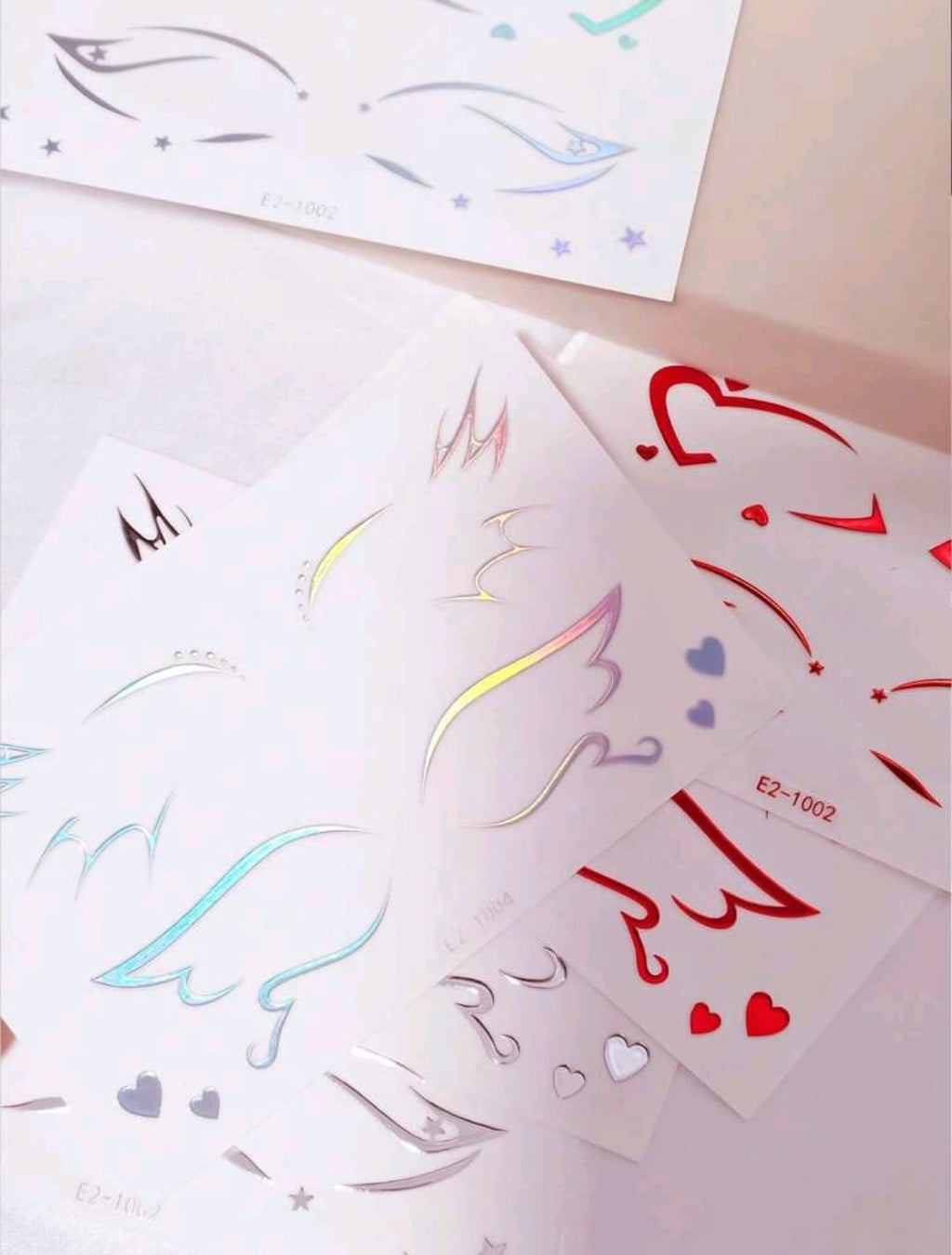 3D Eye Liner Stickers | Red , Silver & Holographic