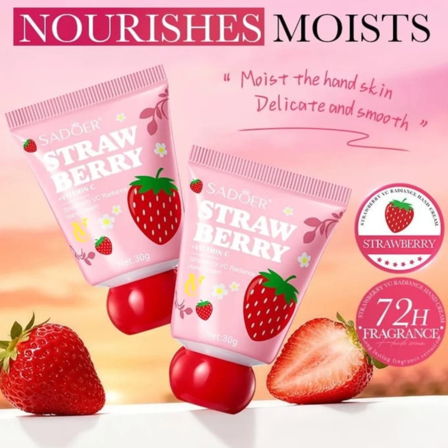 SADOER Strawberry Vitamin C Radiance Hand Cream – 30g