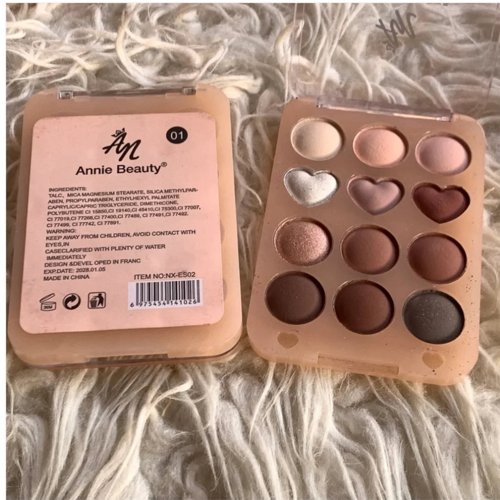 ANNIE BEAUTY Baked Eyeshadow Palette – 12 Colors
