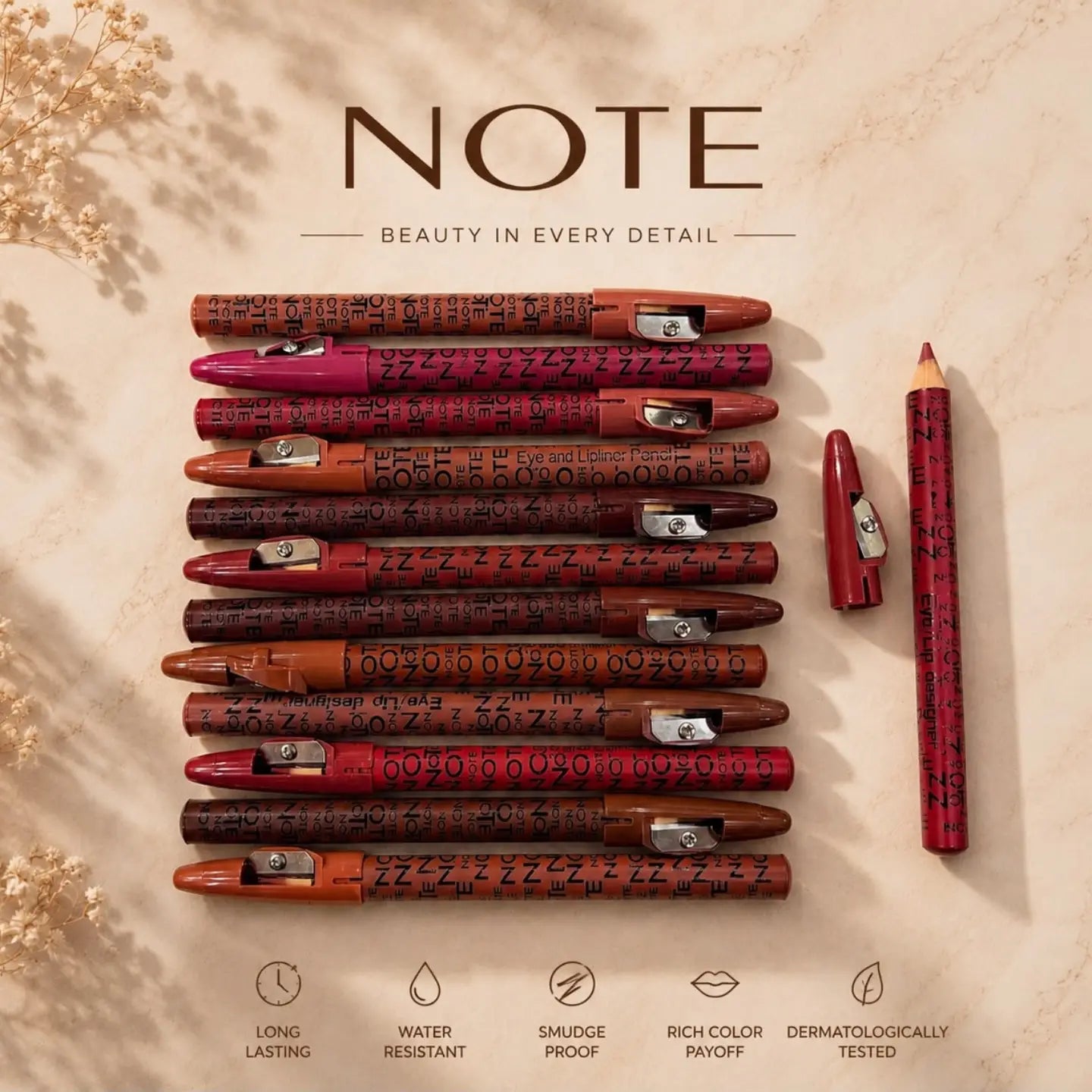 NOTE Lip Pencils – 12 Shades