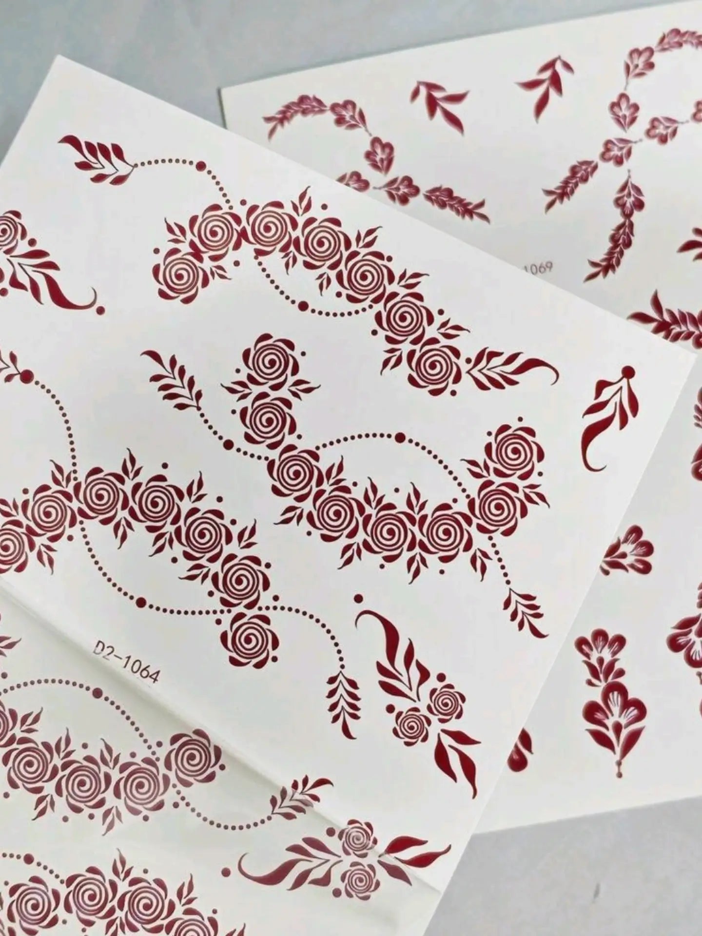 Henna Tattoo Stickers | Floral Mehndi Temporary Tattoo Card  Each card