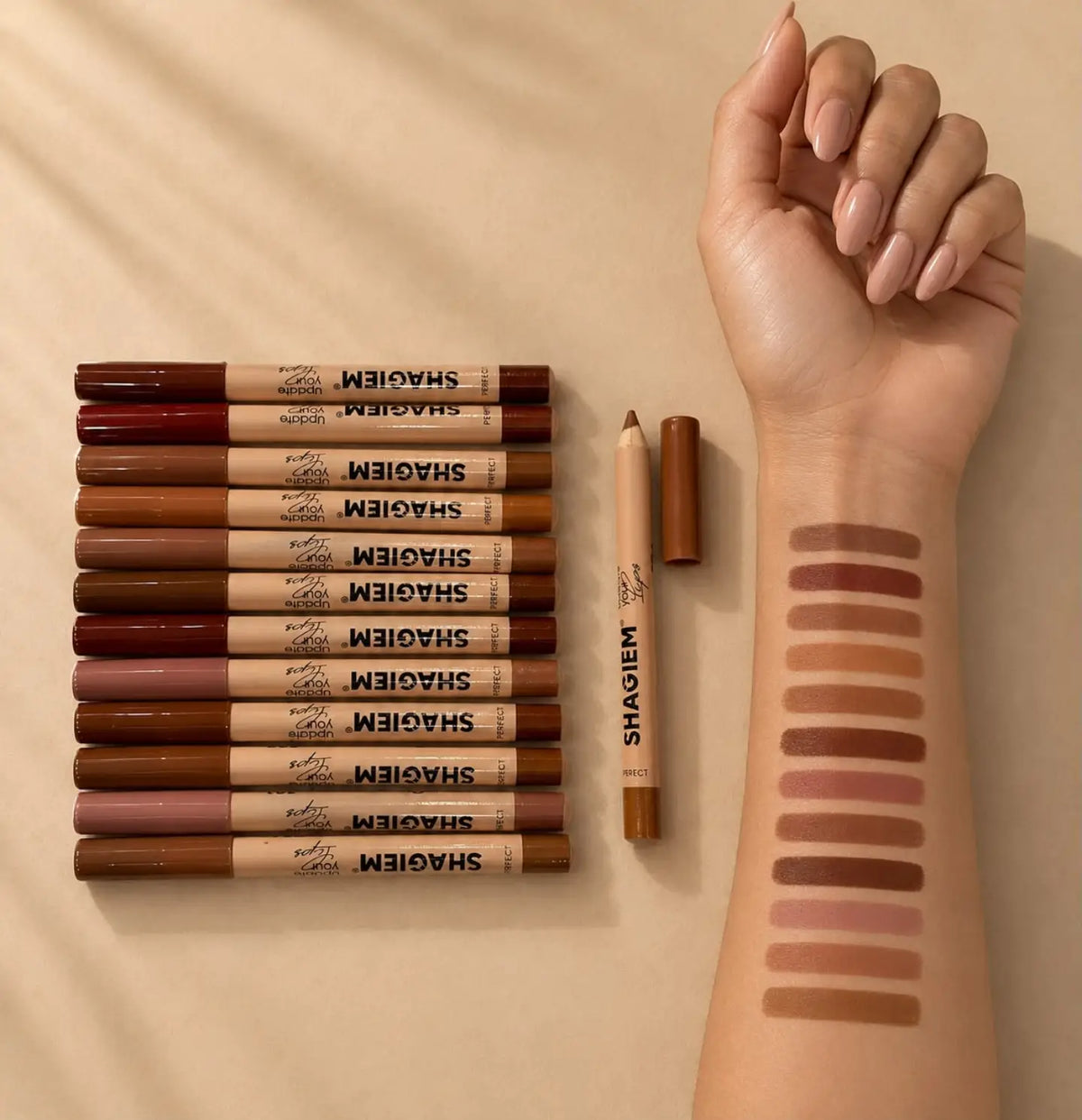 SHAGIEM Lip Pencils Set | 12 Different Shades