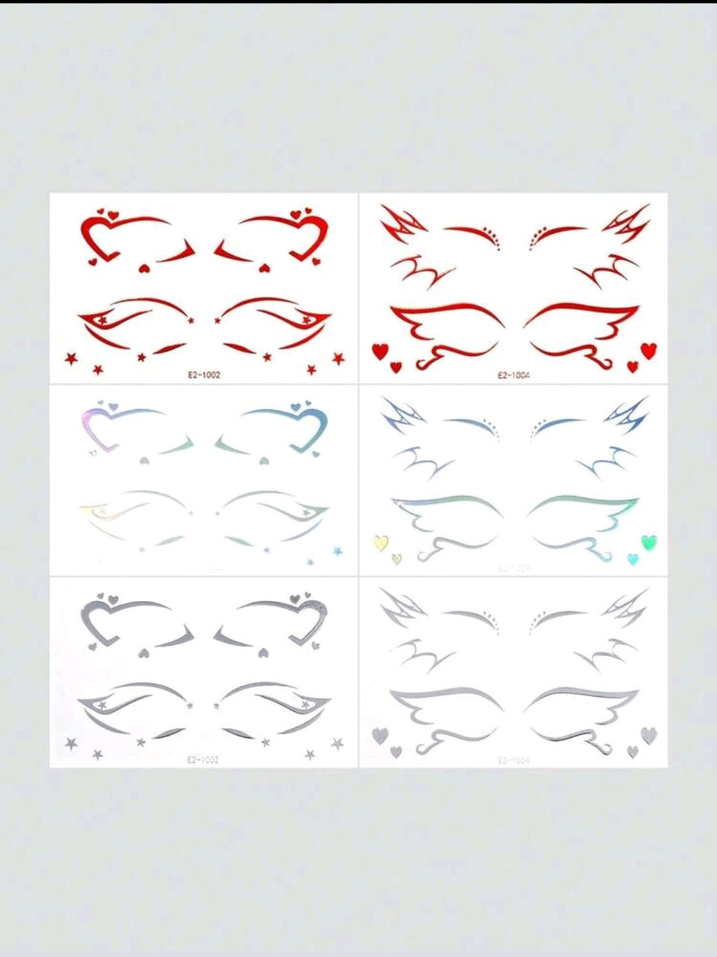 3D Eye Liner Stickers | Red , Silver & Holographic