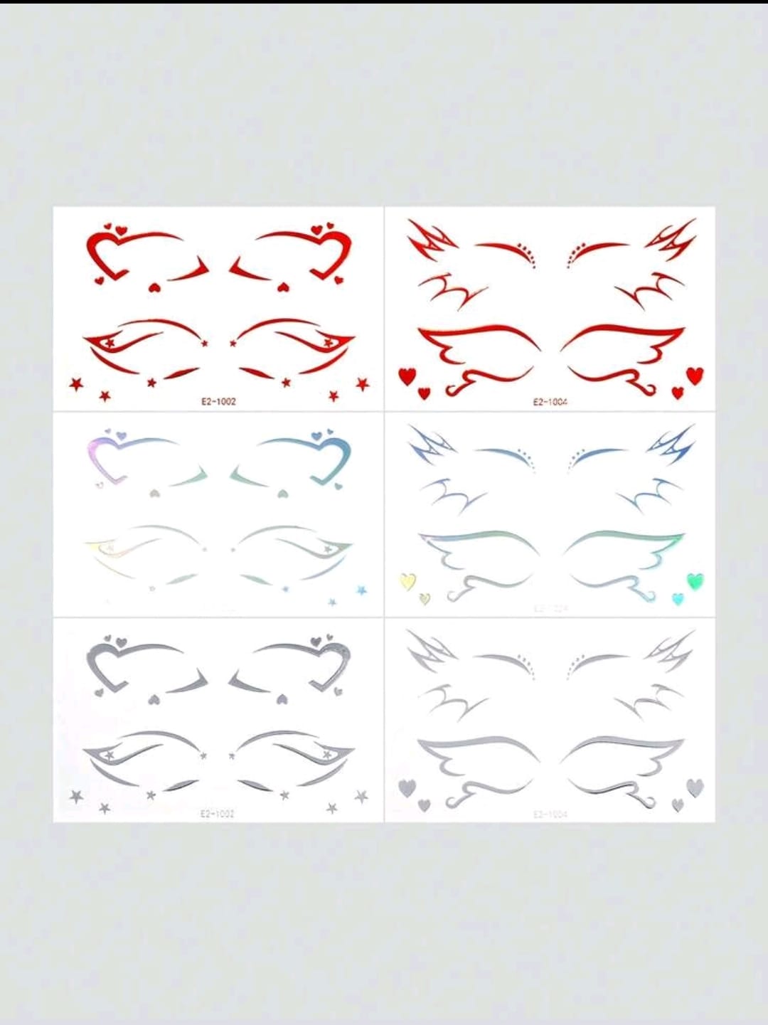 3D Eye Liner Stickers | Red , Silver & Holographic