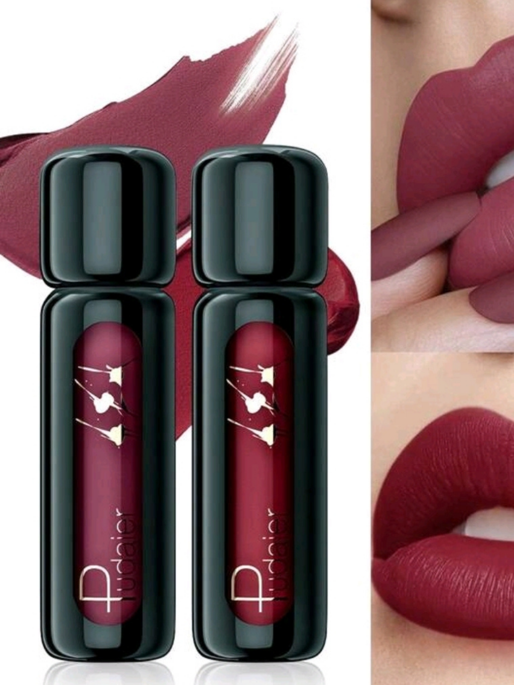 PUDAIER Waterproof Lip Gloss Radish Brown Matte Finish 🤎✨
