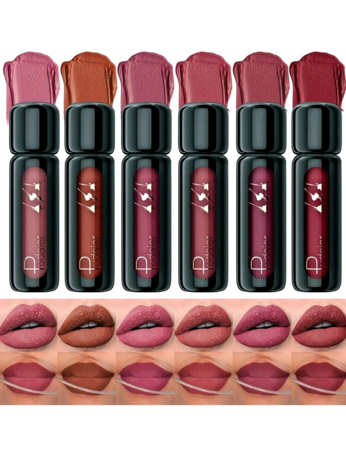 PUDAIER Waterproof Lip Gloss Radish Brown Matte Finish 🤎✨