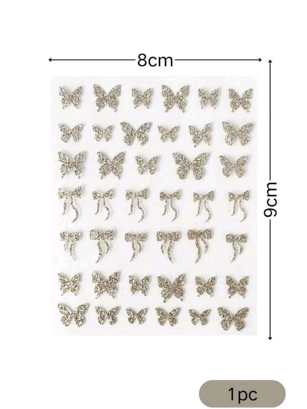 Butterfly Face Stickers | Gold Glitter Bow Design 🦋✨