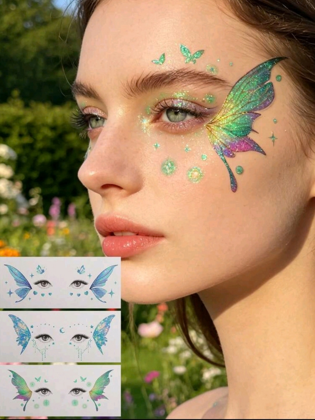Butterfly Face Tattoo Stickers