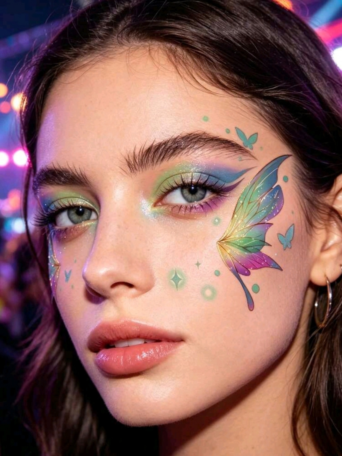 Butterfly Face Tattoo Stickers
