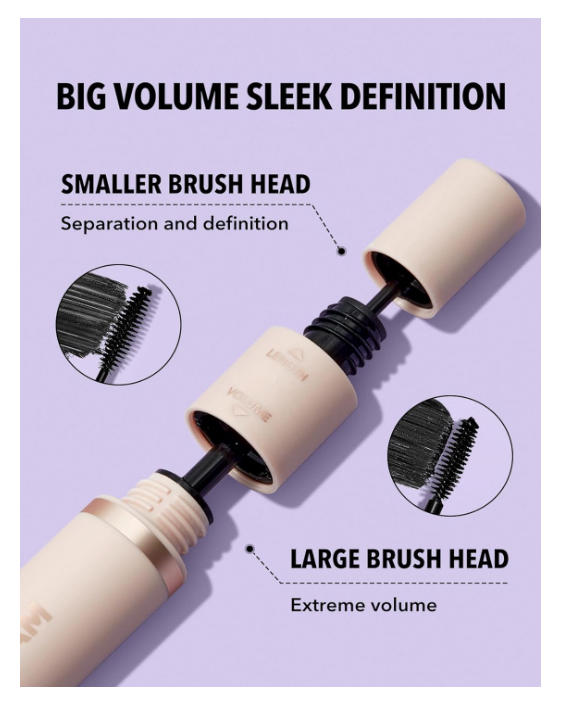 SHEGLAM 2-in-1 Mascara | Length & Volume Dual Brush Mascara