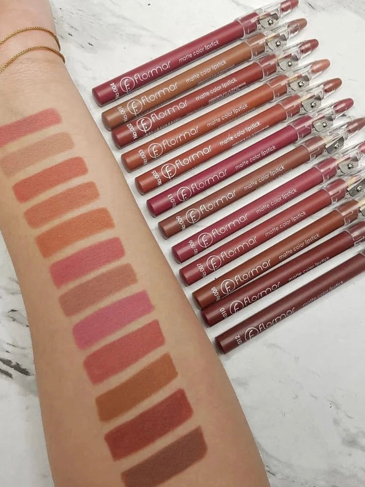 Flormar Matte Color Lipstick Pencils Set (12 Pcs)