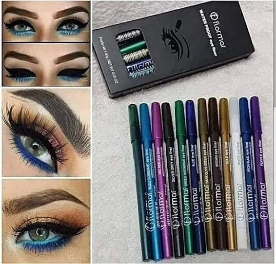 Pack of 12 – Flormar Waterproof Eyeliner Pencils