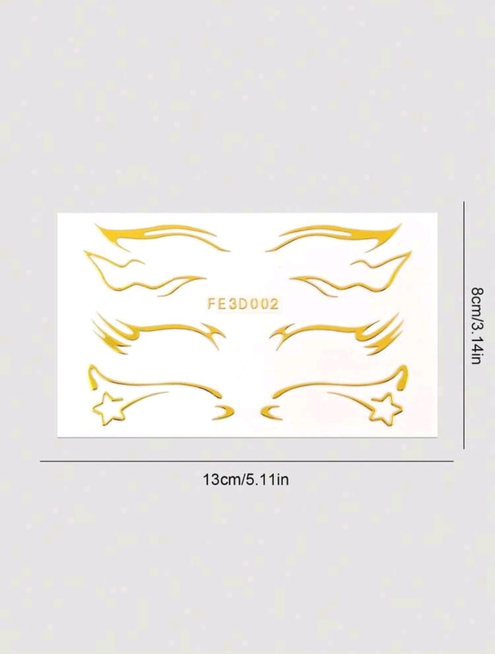 3D Gold Streamlined Eyeliner Sticker | Pack of 2