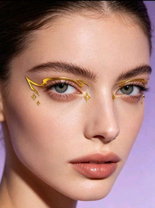 3D Gold Streamlined Eyeliner Sticker | Pack of 2