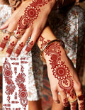 Premium Red Henna Temporary Tattoo Sticker