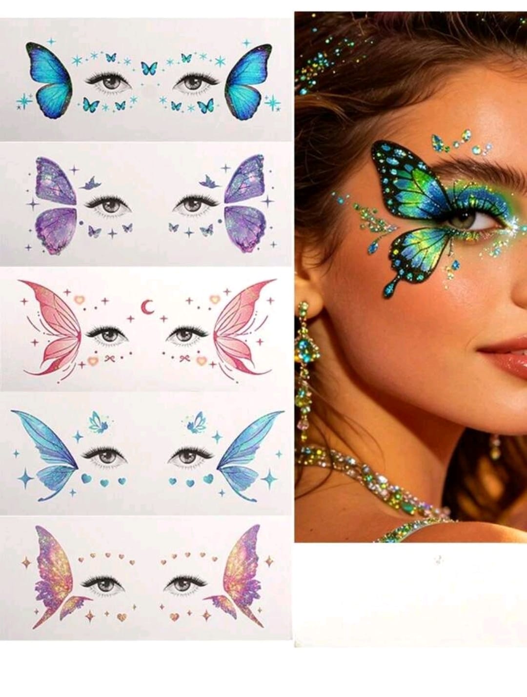 Glitter Butterfly Face Tattoos