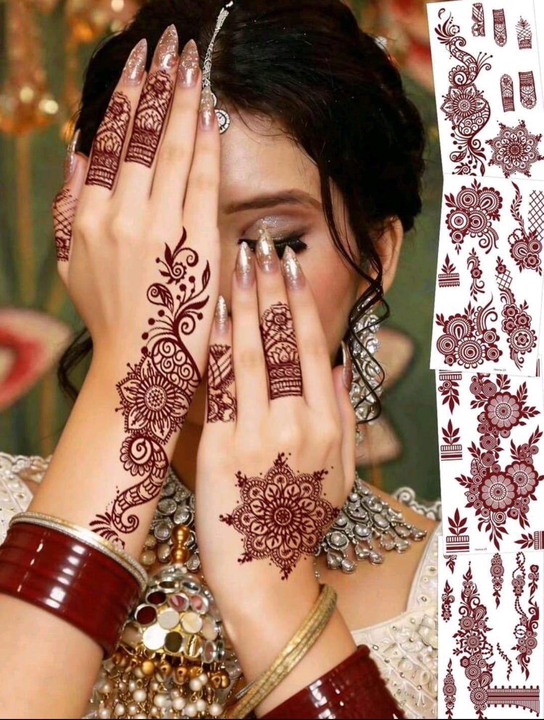 Brown Henna Temporary Tattoo Stickers