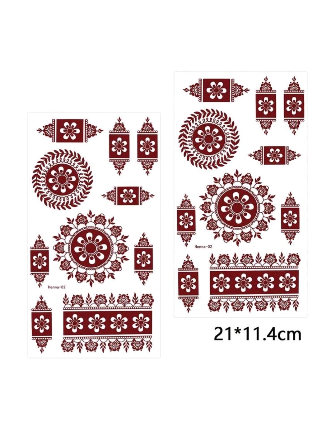 Premium Red Henna Temporary Tattoo Sticker