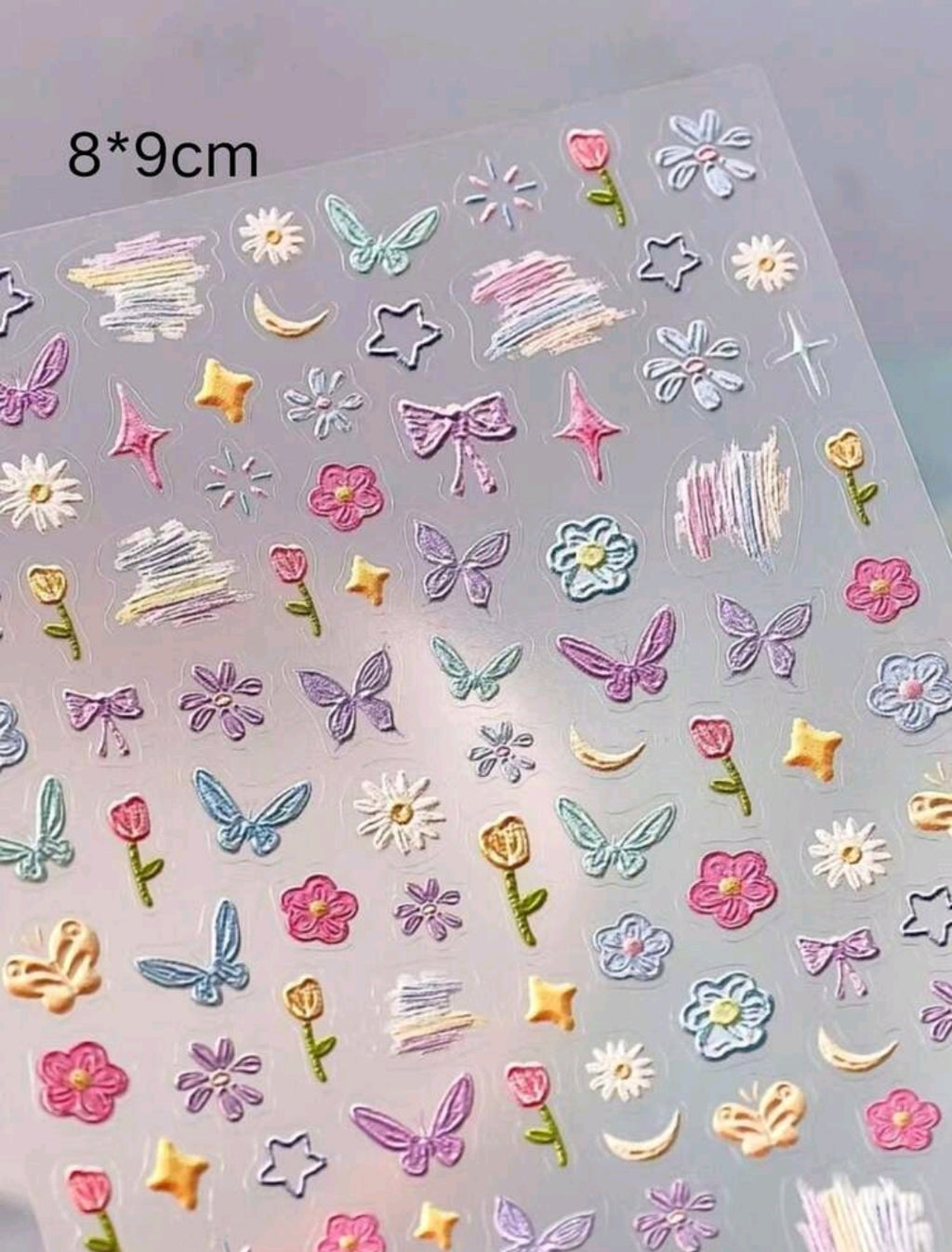 3D Butterfly & Floral Face Stickers