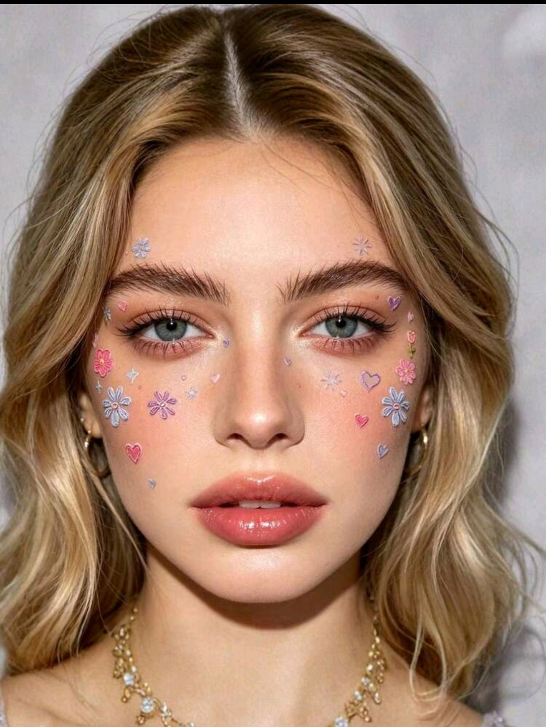 3D Butterfly & Floral Face Stickers