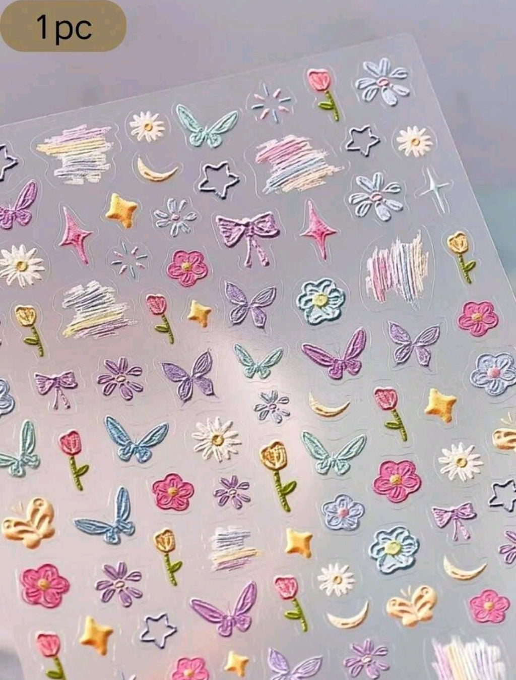 3D Butterfly & Floral Face Stickers