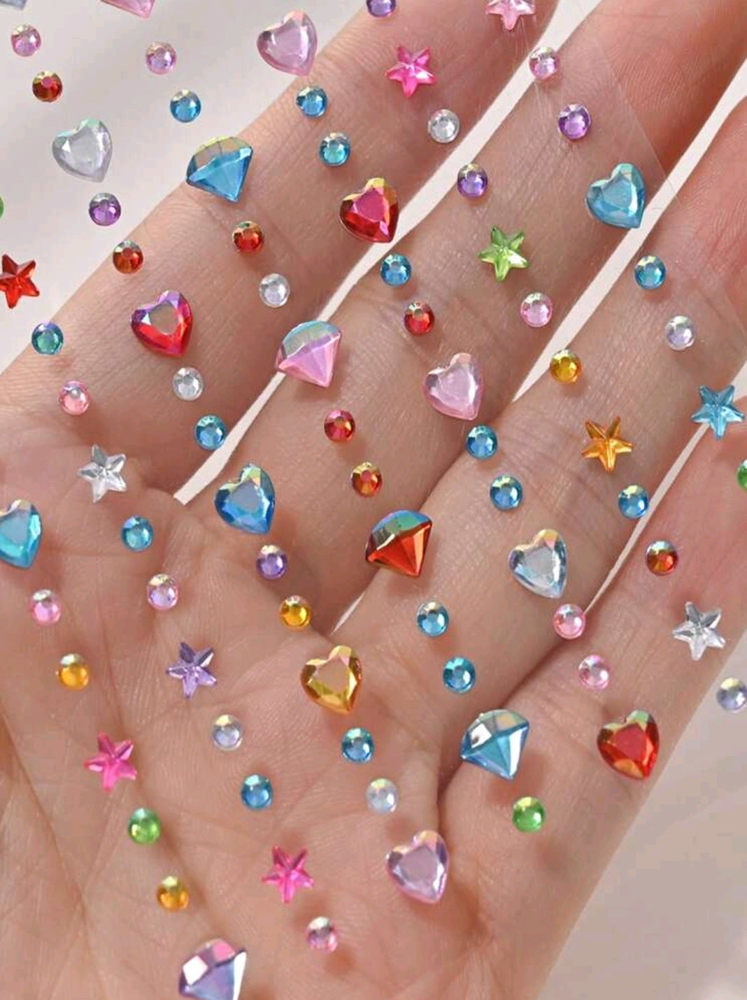 Rainbow Glitter Rhinestone Face Stickers