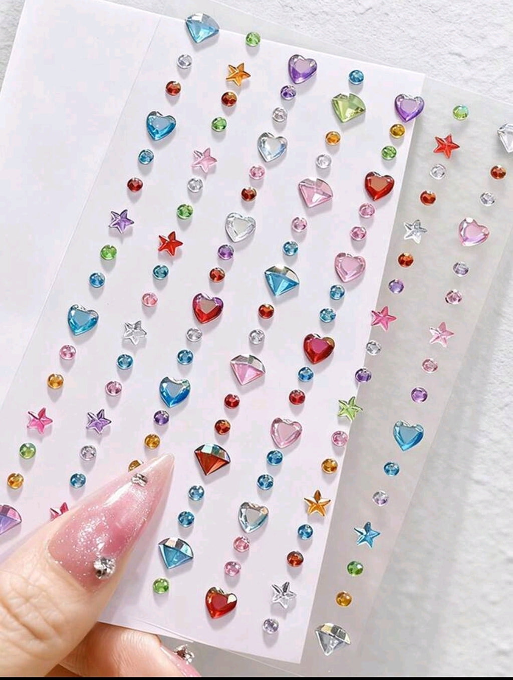 Rainbow Glitter Rhinestone Face Stickers
