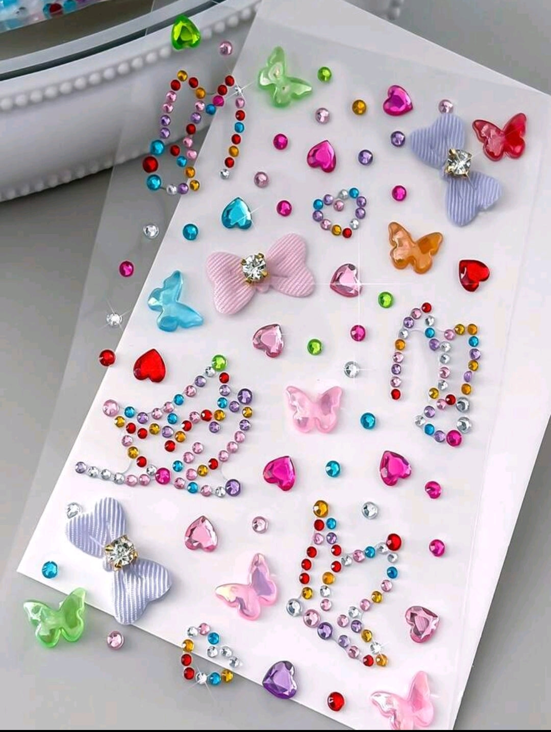 Rainbow Glitter Rhinestone Face Stickers