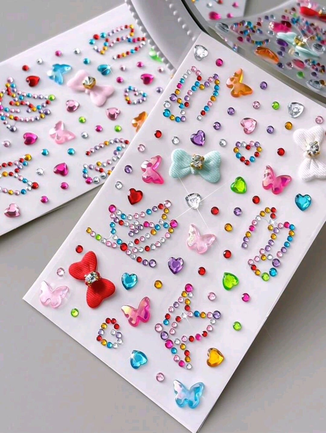 Rainbow Glitter Rhinestone Face Stickers
