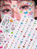 Rainbow Glitter Rhinestone Face Stickers