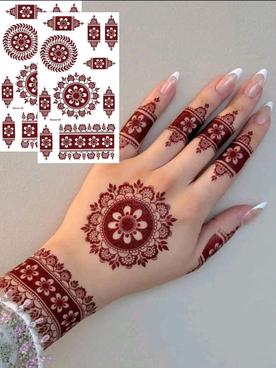 Brown Henna Temporary Tattoo Stickers