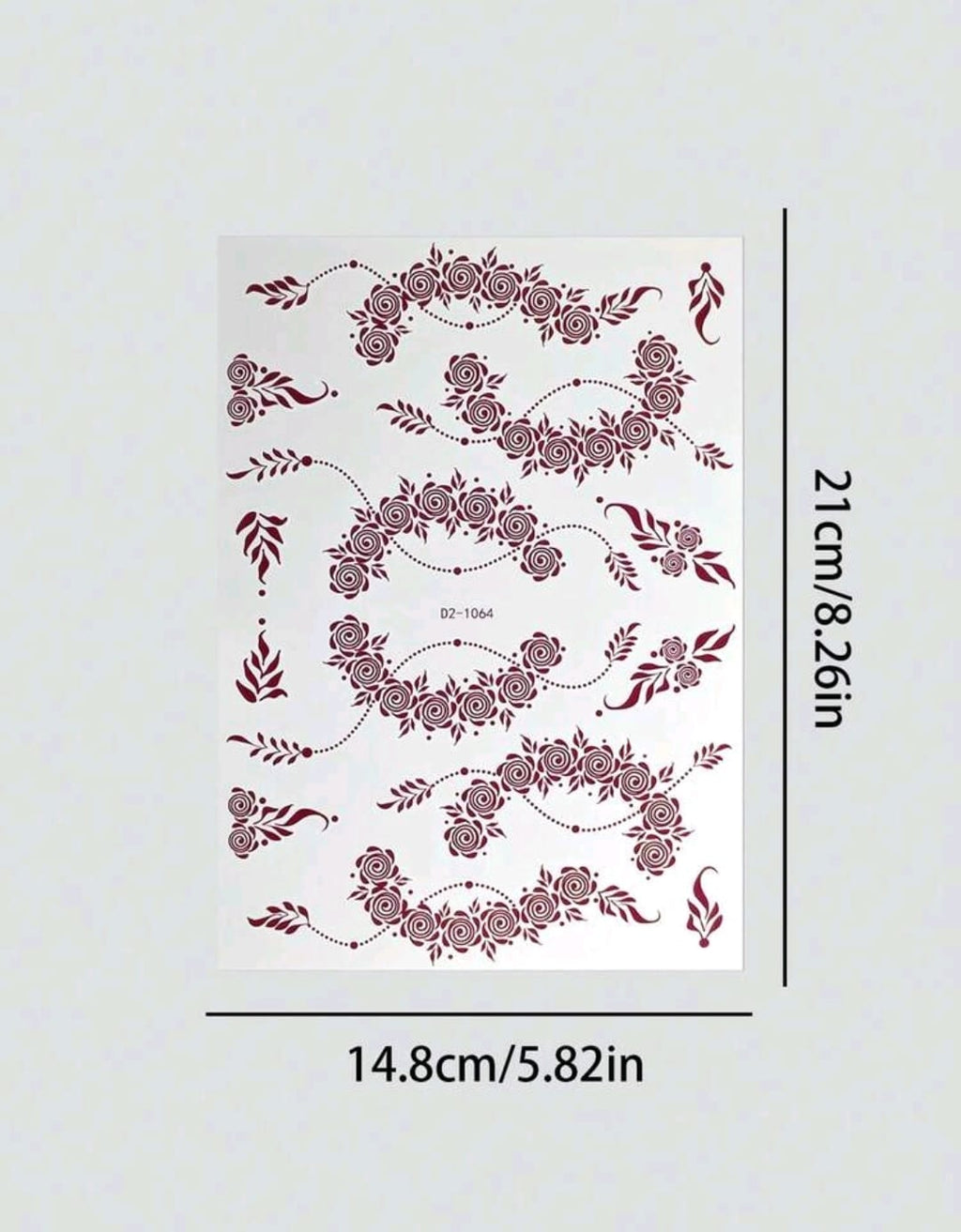 Henna Tattoo Stickers | Floral Mehndi Temporary Tattoo Card  Each card