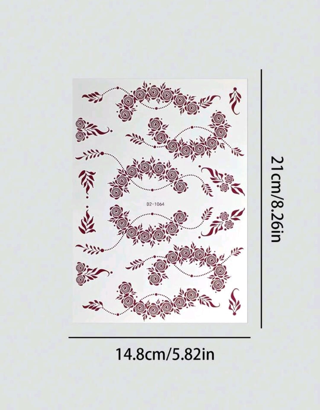 Henna Tattoo Stickers | Floral Mehndi Temporary Tattoo Card  Each card