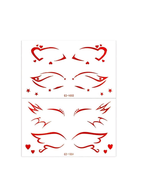 3D Eye Liner Stickers | Red , Silver & Holographic